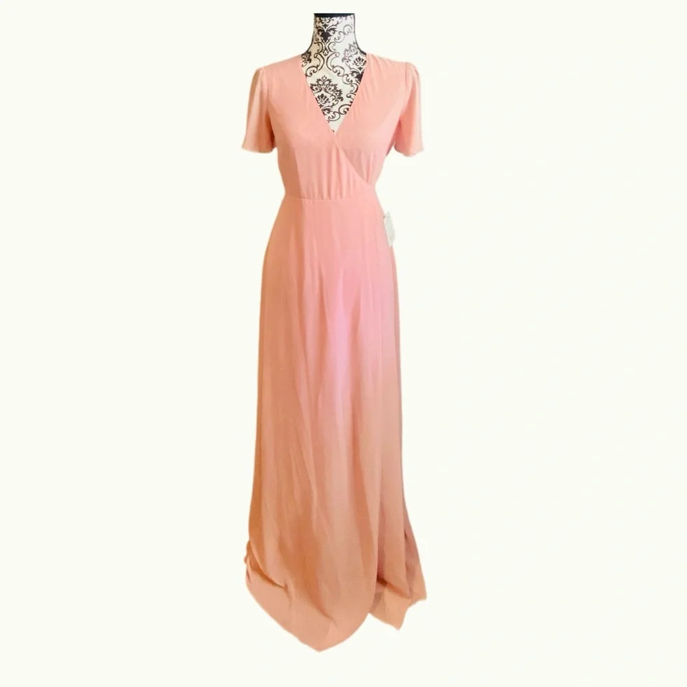 Show Me Your MuMu pink wrap maxi dress - Picture 1 of 12